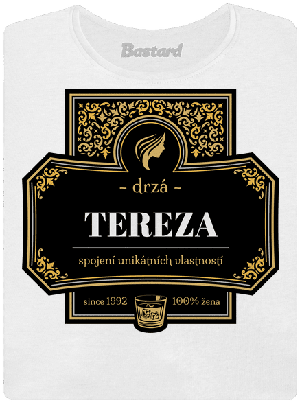 Alkoholová etiketa dámské tričko s lemem White