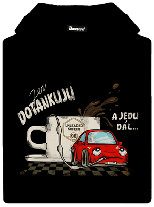 Dotankuju a jedu pánská mikina klokanka Black