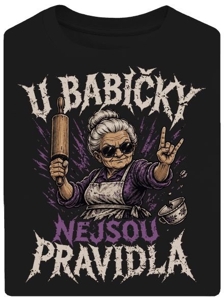 U babičky unisex tričko oversized Black