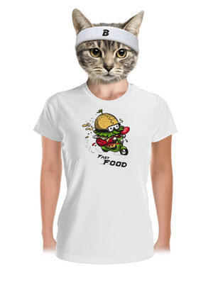 Fast Food dámské sportovní tričko White