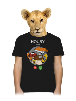 Houby volají dětské tričko Black