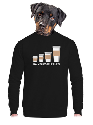 Na velikosti záleží unisex mikina bez kapuce Black