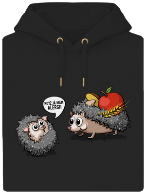 Alergický ježek unisex mikina premium Dark Black