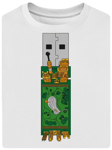 USB city unisex tričko oversized White