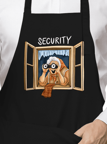 Security babička zástěra Black