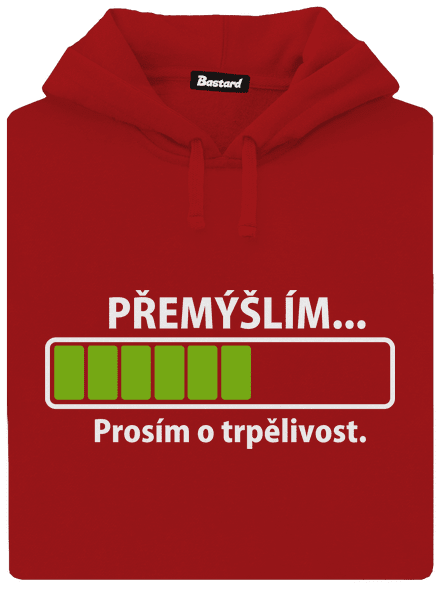Přemýšlím dámská mikina klokanka Red Mal