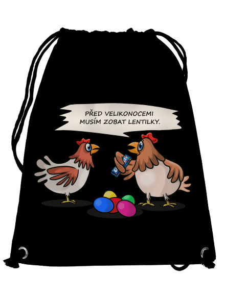 Slepice před Velikonocemi vak Black