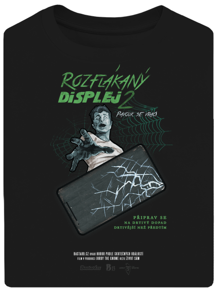 B13: Rozflákaný displej unisex tričko oversized Black