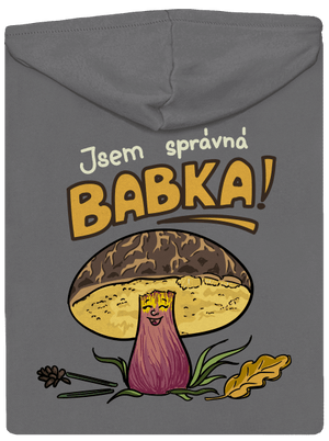 Babka a hříbeček dámská mikina na zip Steel Gray