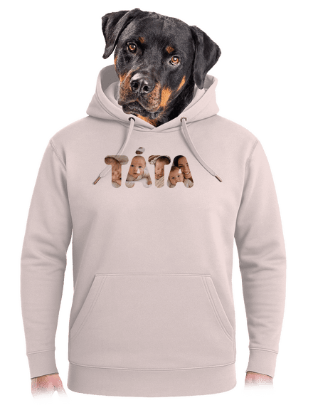 Nápis táta z vlastních fotek unisex mikina premium Rose Chalk
