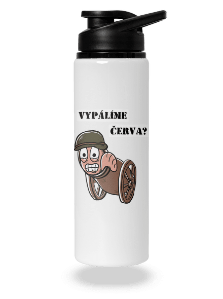 Vypálíme červa? lahev na vodu White