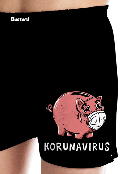 Korunavirus v kasičce pánské trenky Black