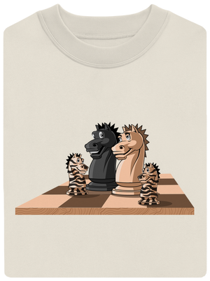 Šachová rodina unisex mikina bez kapuce Off White