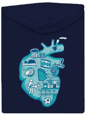 Srdce bije pro  pánská mikina na zip Navy