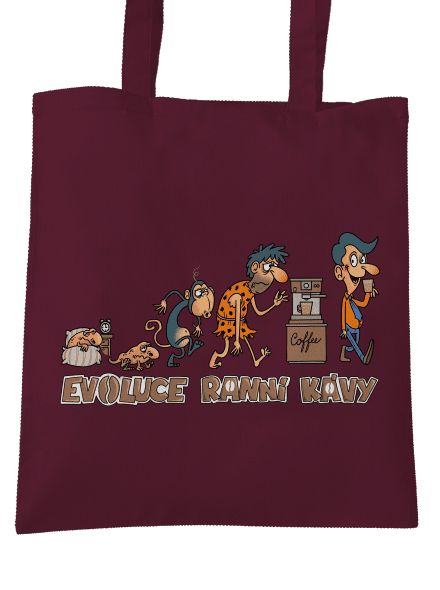 Evoluce ranní kávy taška Burgundy