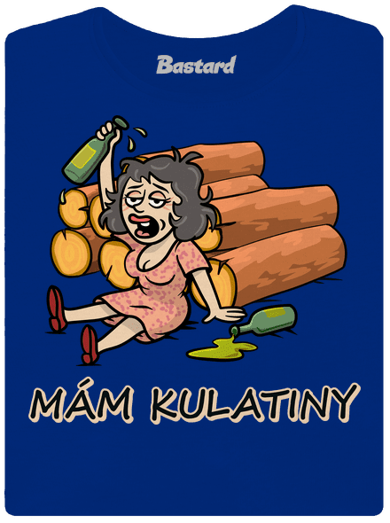 Mám kulatiny dámské tričko s lemem Royal Blue Mal