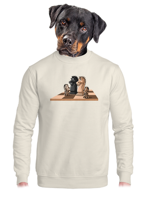 Šachová rodina unisex mikina bez kapuce Off White