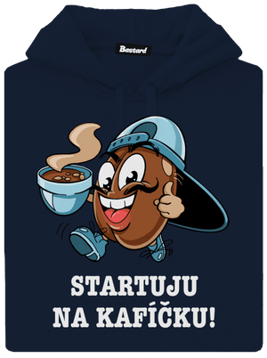 Startuju na kafíčku pánská mikina klokanka Navy