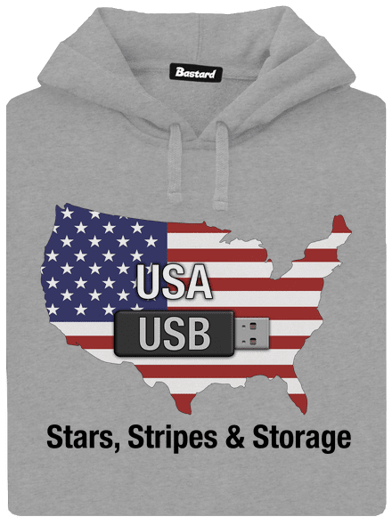 USA a USB pánská mikina klokanka Light Melange