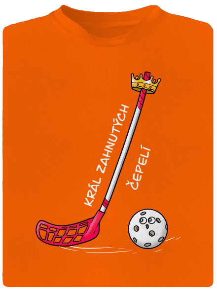 Král zahnutých čepelí - florbal dětské sportovní tričko Neon Orange