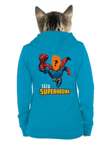 Táta superhrdina dámská mikina na zip Blue Atol
