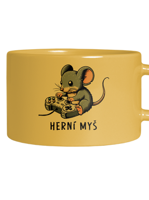 Herní myš hrnek makronka Yellow Macaron
