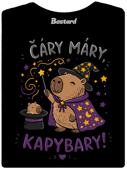 Čáry máry kapybary dámské tričko s lemem Black