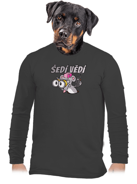 Šedí vědí - myš pánské dlouhý rukáv Dark Grey