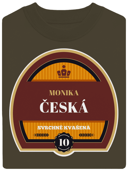 Pivní etiketa unisex mikina bez kapuce Urban Khaki