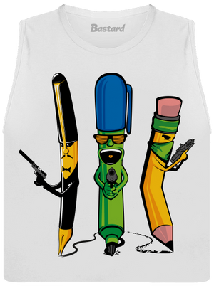 Psací gang dámské tílko volné White