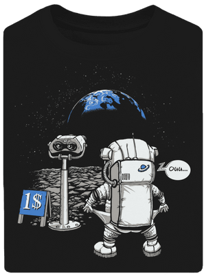 Kosmonaut unisex tričko oversized Black