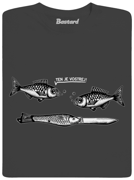 Vostrá rybička pánské dlouhý rukáv Dark Grey