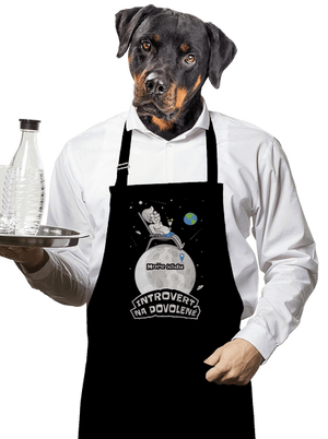 Introvert na dovolené zástěra Black