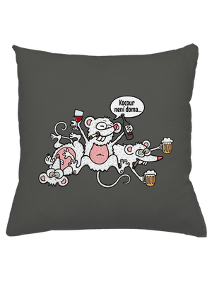 Kocour není doma polštář Gray Pol