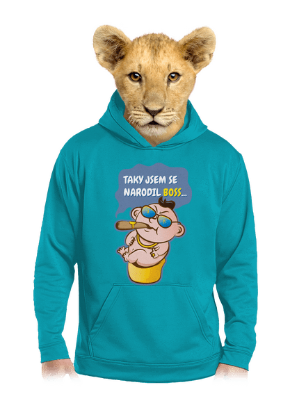 Boss dětská mikina klokanka Hawaiian Blue