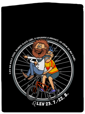 Cyklistický horoskop: Lev pánská mikina na zip Black