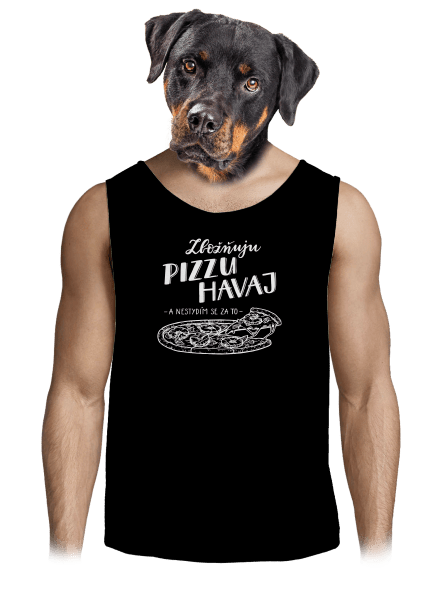 B12: Zbožňuju pizzu Havaj pánské tílko Black
