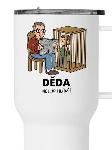 Děda hlídá termohrnek White