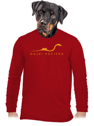 Najdi kočičku pánské dlouhý rukáv Red