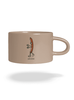 Páreček hrnek makronka Brown Macaron