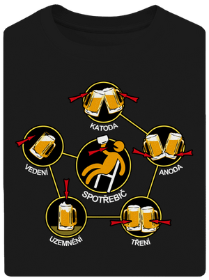 Pivní obvody unisex tričko oversized Black