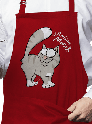 Macek a Micina zástěra Red