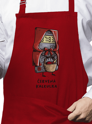 Červená kalkulka zástěra Red