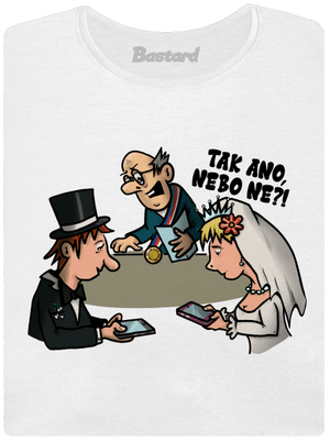 Svatební obřad dámské tričko s lemem White