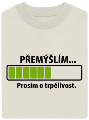 Přemýšlím unisex mikina bez kapuce Off White