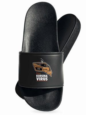 Korunavirus v peněžence pantofle Black