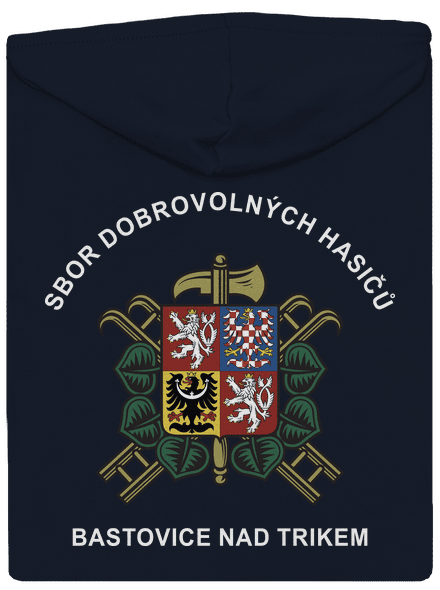 Sbor dobrovolných hasičů s vlastním erbem obce dámská mikina na zip Navy Mal