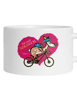 Kolouch na kole hrnek makronka White