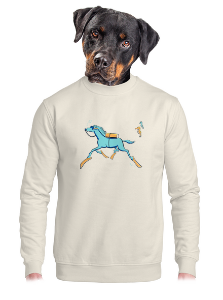 Mořský koník unisex mikina bez kapuce Off White
