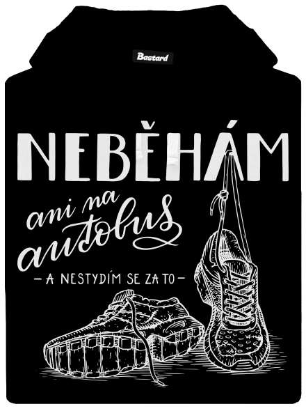B12: Neběhám pánská mikina klokanka Black